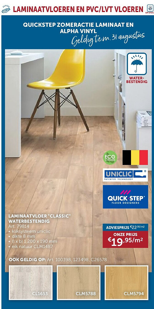 LAMINAATVLOER "CLASSIC" WATERBESTENDIG