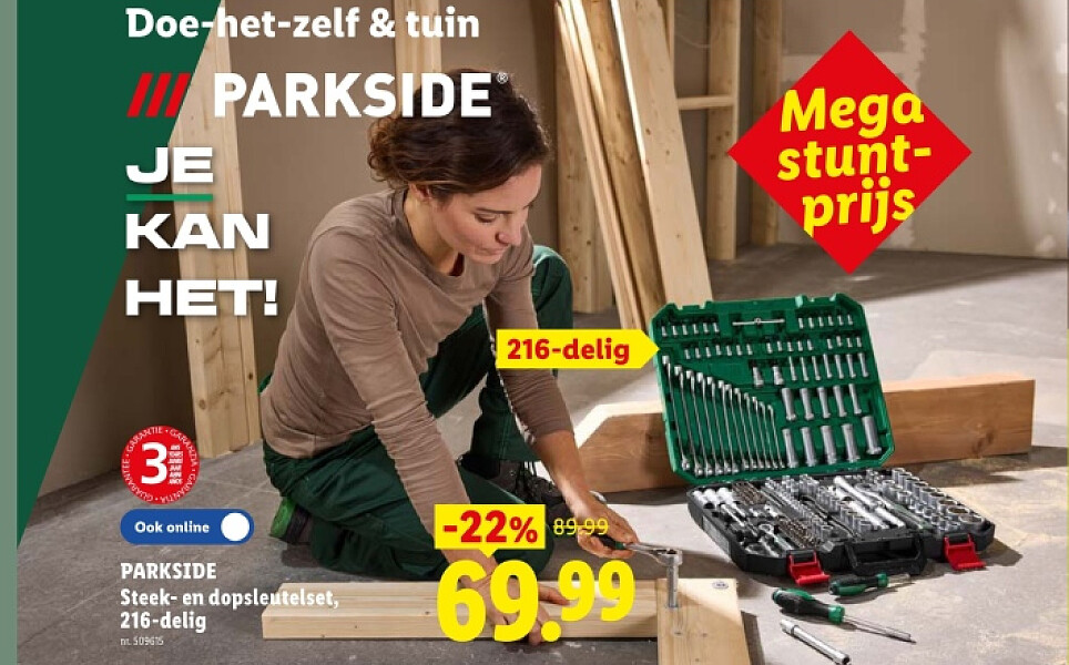 Steek- en dopsleutelset, 216-delig