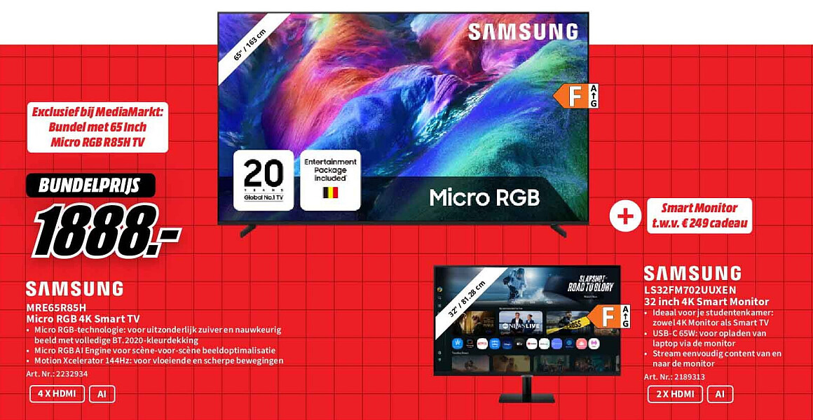 Samsung MRE65R85H Micro RGB 4K Smart TV