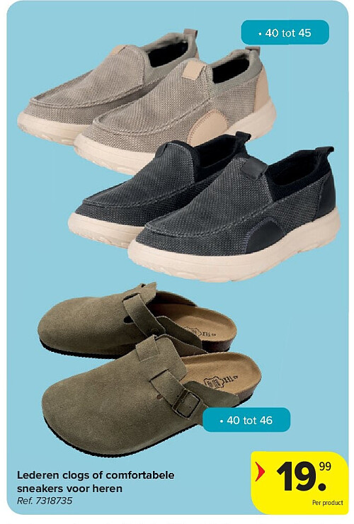Lederen clogs of comfortabele sneakers voor heren