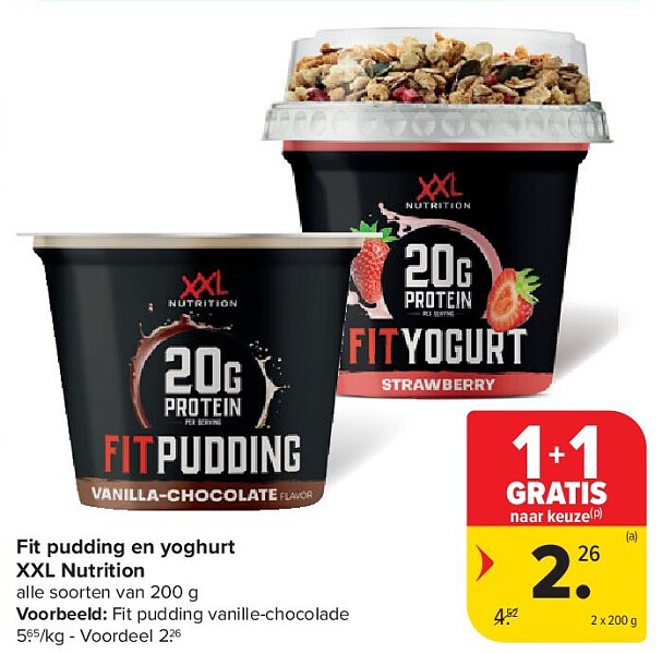Fit pudding en yoghurt XXL Nutrition