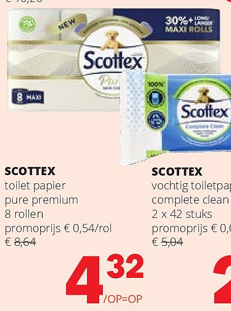 SCOTTEX toilet papier pure premium 8 rollen