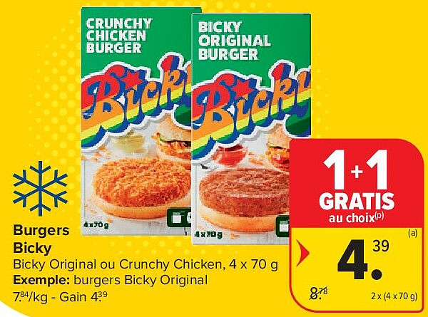 Burgers Bicky 2 x (4 x 70 g)