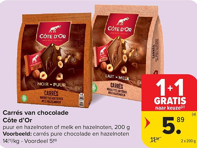 Carrés van chocolade Côte d’Or