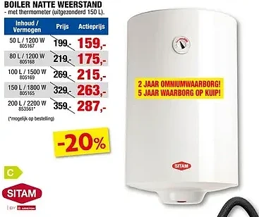 BOILER NATTE WEERSTAND