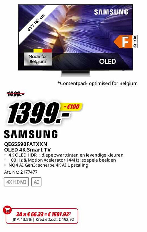 Samsung QE65S90FATXXN OLED 4K Smart TV