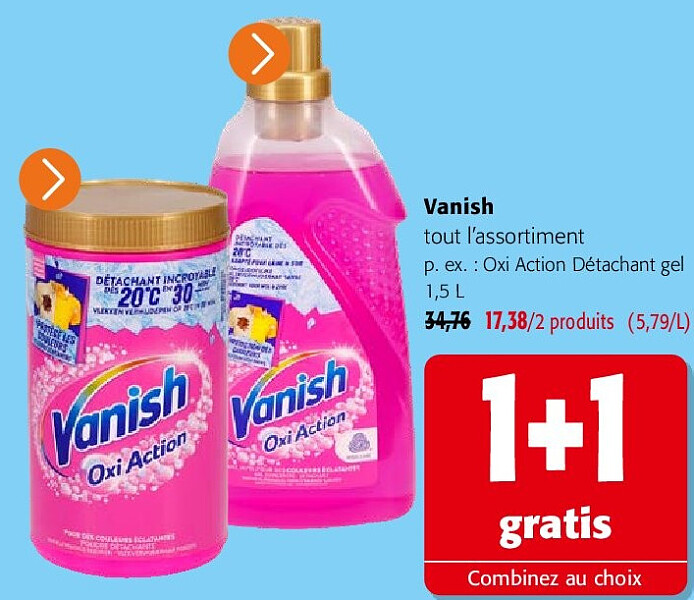 Vanish tout l’assortiment