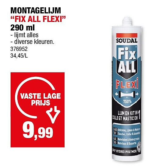 MONTAGELIJM “FIX ALL FLEXI” 290 ml