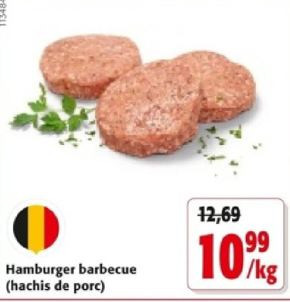 Hamburger barbecue (hachis de porc)