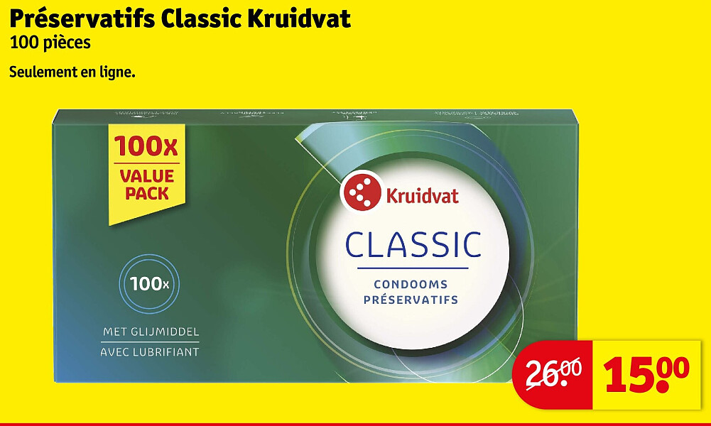 Préservatifs Classic Kruidvat 100 pièces