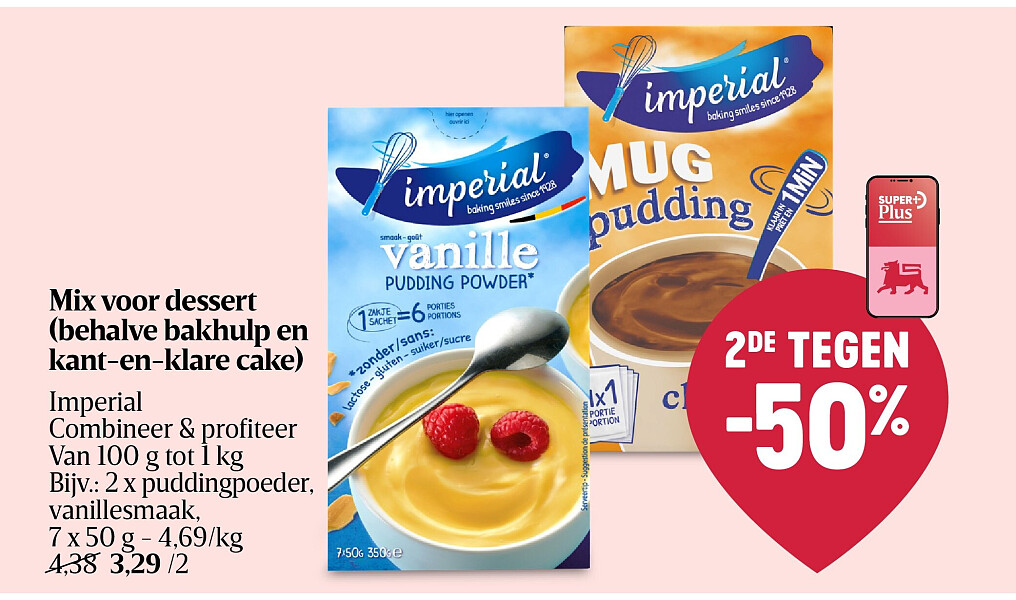 Mix voor dessert (behalve bakhulp en kant-en-klare cake)