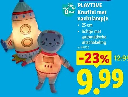 Knuffel met nachtlampje