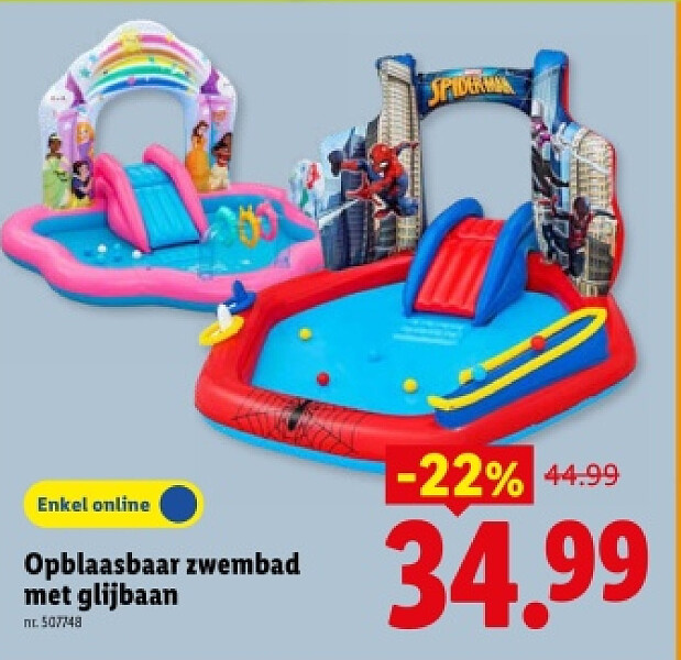 Opblaasbaar zwembad met glijbaan