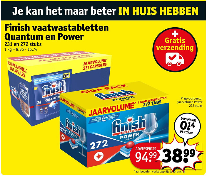Finish vaatwastabletten Quantum en Power