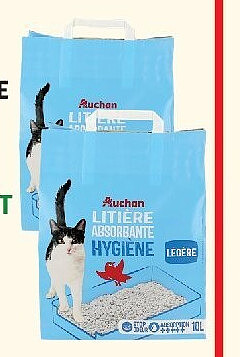Litière absorbante hygiène Auchan 10 l