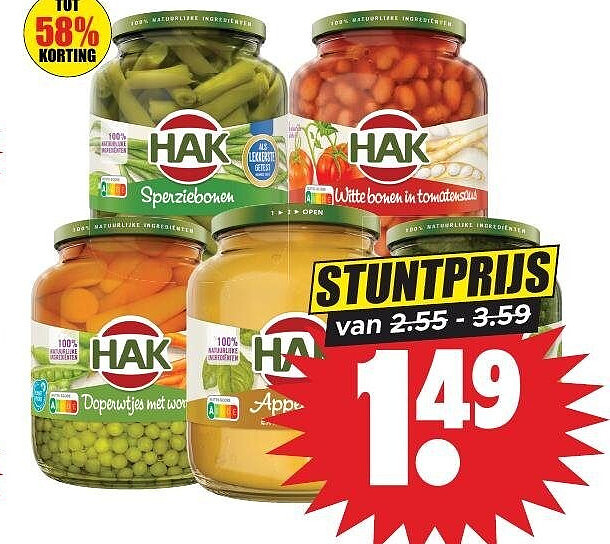 Hak groenten of appelmoes
