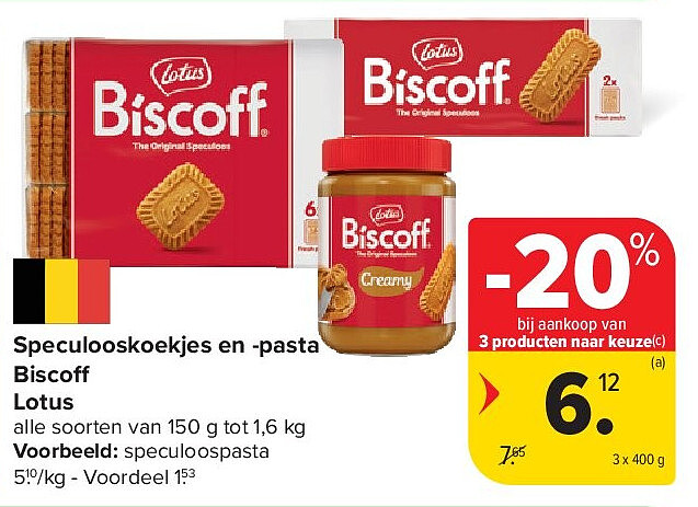 Speculooskoekjes en -pasta Biscoff Lotus