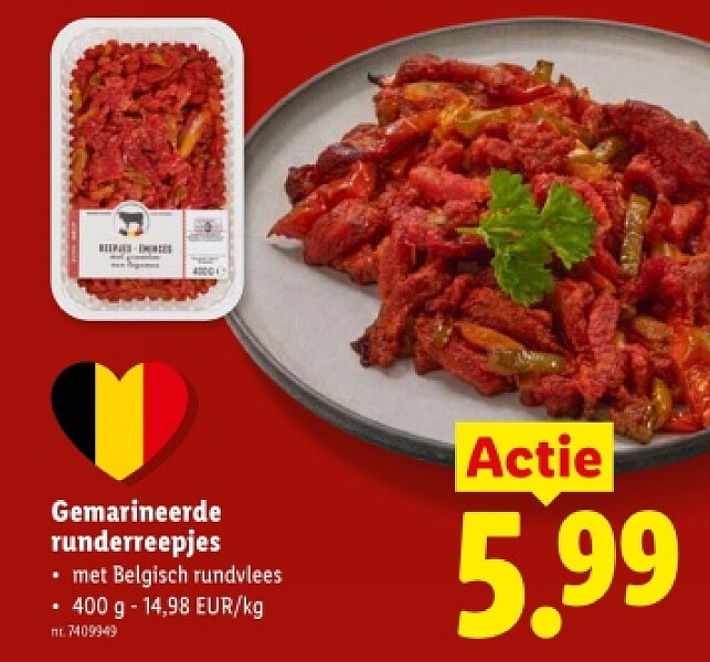 Gemarineerde runderreepjes