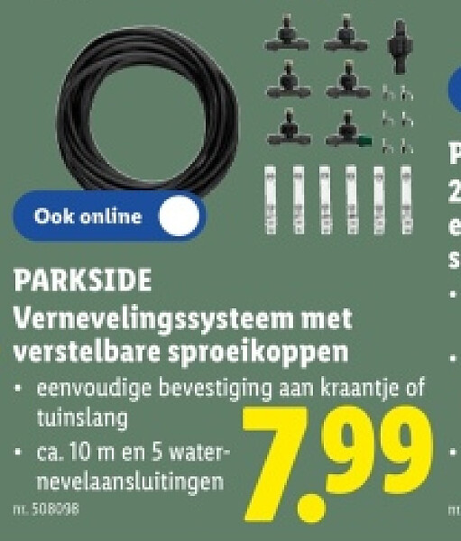 Vernevelingssysteem met verstelbare sproeikoppen