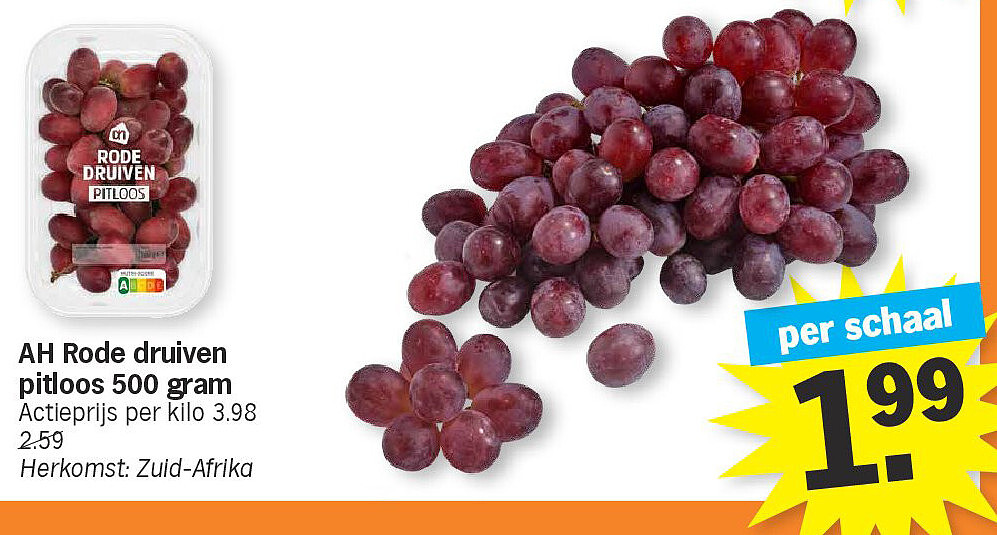 AH Rode druiven pitloos 500 gram