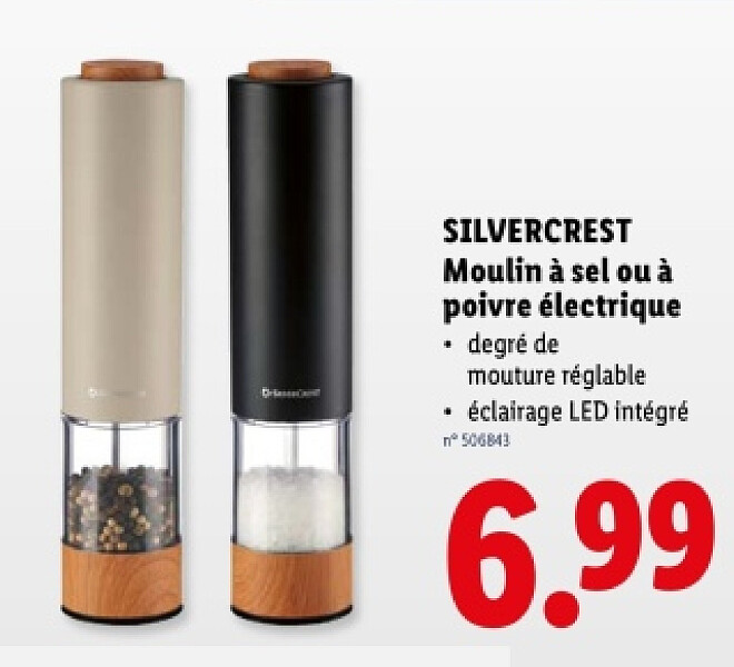 Moulin à sel ou à poivre électrique