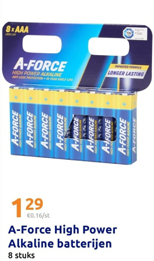 A-Force High Power Alkaline batterijen