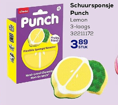 Schuursponsje Punch Lemon