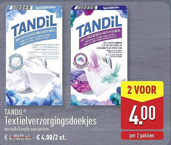 Textielverzorgingsdoekjes
