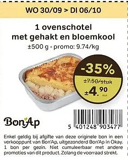 1 ovenschotel met gehakt en bloemkool