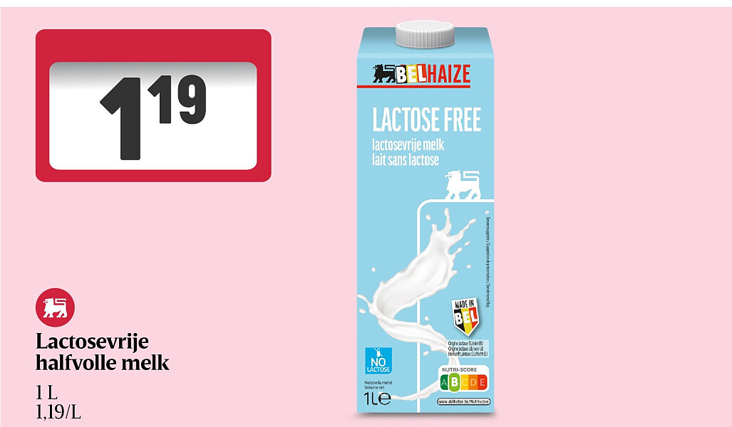 Lactosevrije halfvolle melk