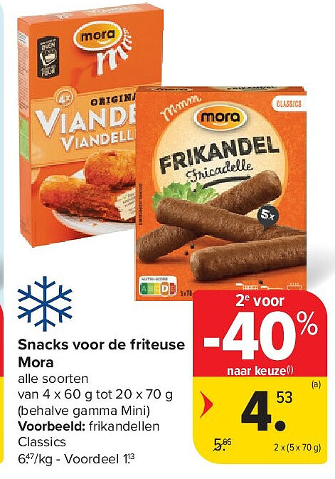 Snacks voor de friteuse Mora