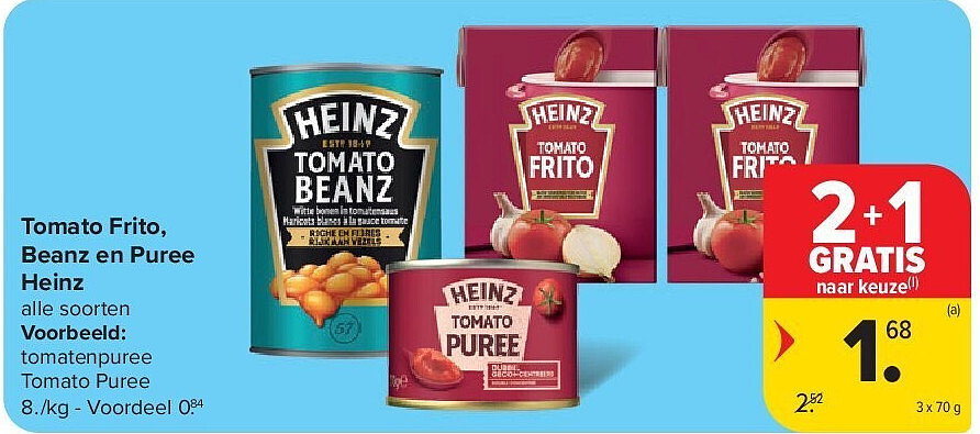 Tomato Frito, Beanz en Puree Heinz