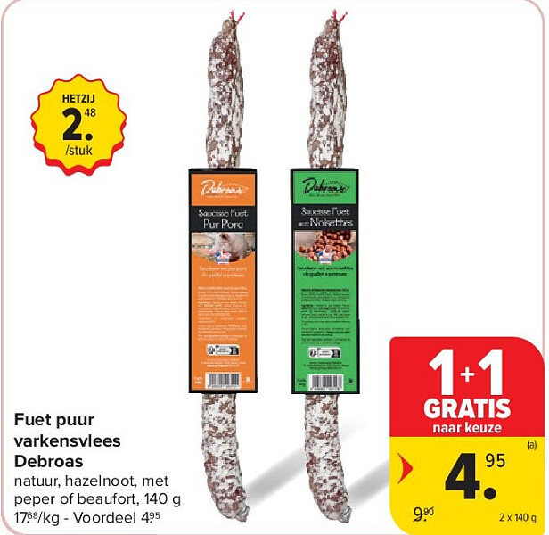 Fuet puur varkensvlees Debroas