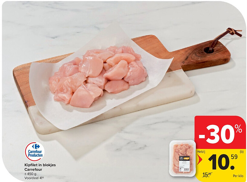 Kipfilet in blokjes Carrefour