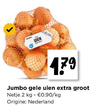 Jumbo gele uien extra groot