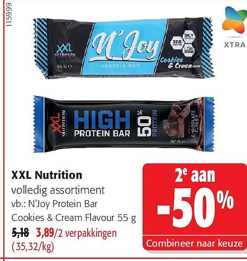 XXL Nutrition N’Joy Protein Bar Cookies & Cream Flavour 55 g