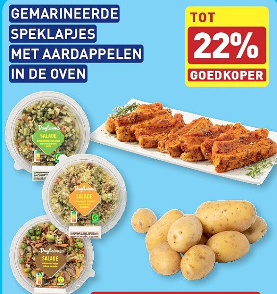 GEMARINEERDE SPEKLAPJES MET AARDAPPELEN IN DE OVEN