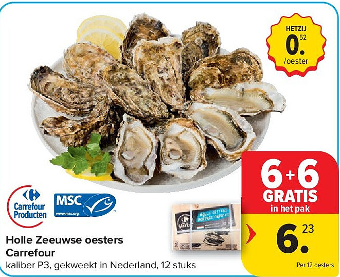 Holle Zeeuwse oesters Carrefour