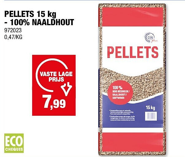 PELLETS 15 kg - 100% NAALDHOUT