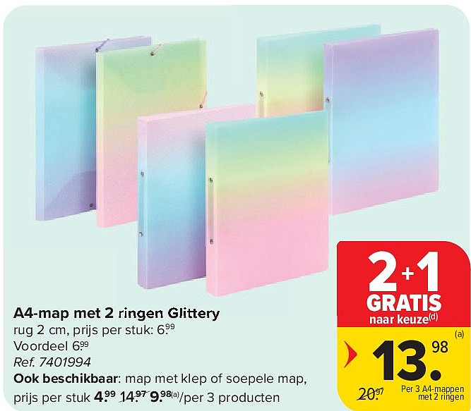 A4-map met 2 ringen Glittery