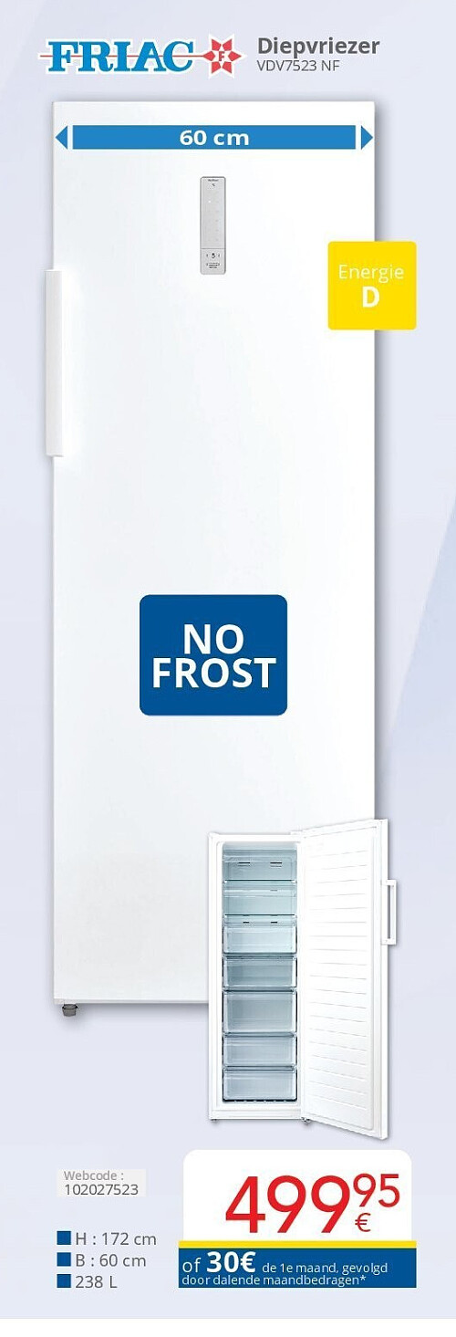Friac Diepvriezer VDV7523 NF
