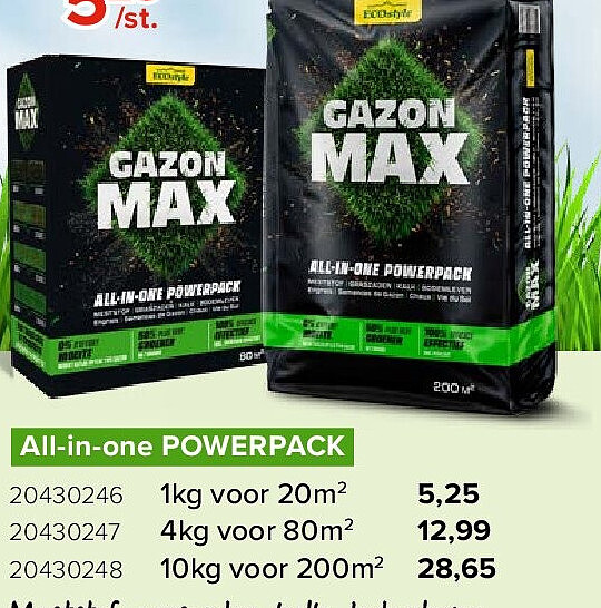 ECOstyle Gazon MAX All-in-one Powerpack 10 kg voor 200 m²