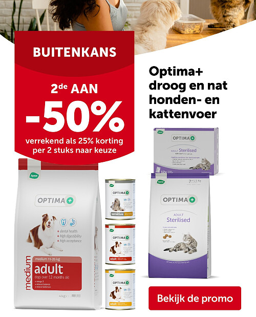 Optima+ droog en nat honden- en kattenvoer