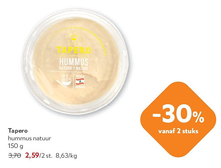 Tapero hummus natuur 150 g
