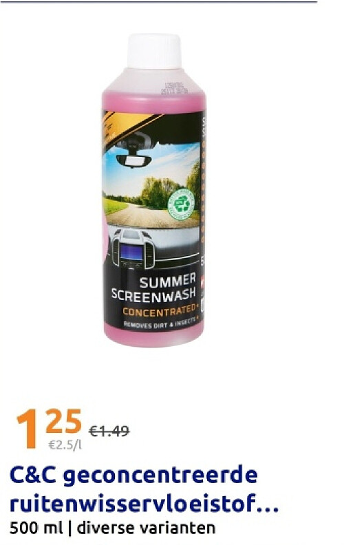 C&C geconcentreerde ruitenwisservloeistof Zomer