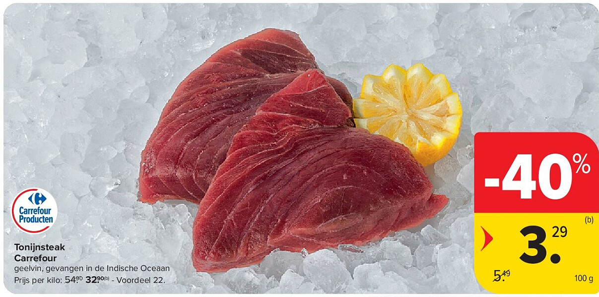 Tonijnsteak Carrefour