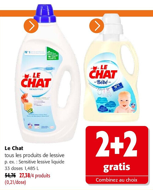 Le Chat Sensitive lessive liquide 33 doses 1,485 L