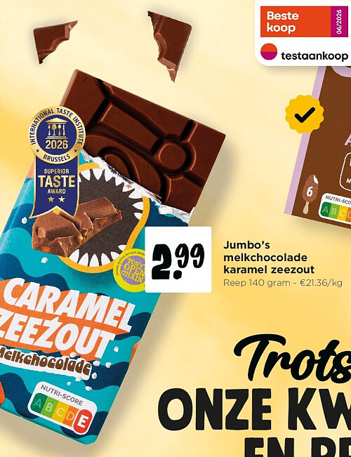 Jumbo’s melkchocolade karamel zeezout