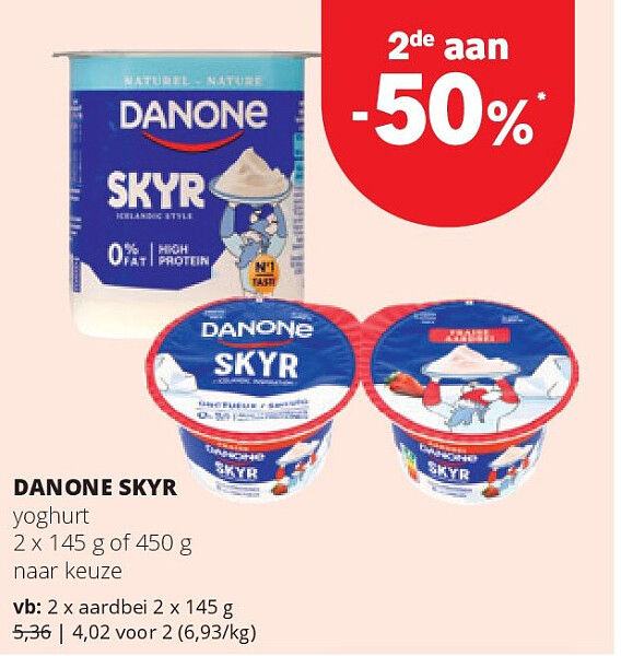 DANONE SKYR aardbei 2 x 145 g