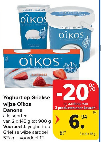 Yoghurt op Griekse wijze Oîkos Danone